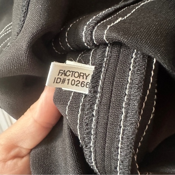 Vintage Express Black High Waist Bodycon Pencil Skirt Contrast Stitching Stretch - Picture 4 of 15